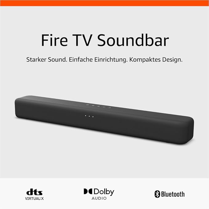 Amazon Fire TV Soundbar, 2.0-Lautsprecher mit DTS Virtual:X und Dolby Audio sowie Bluetooth-Unterstützung