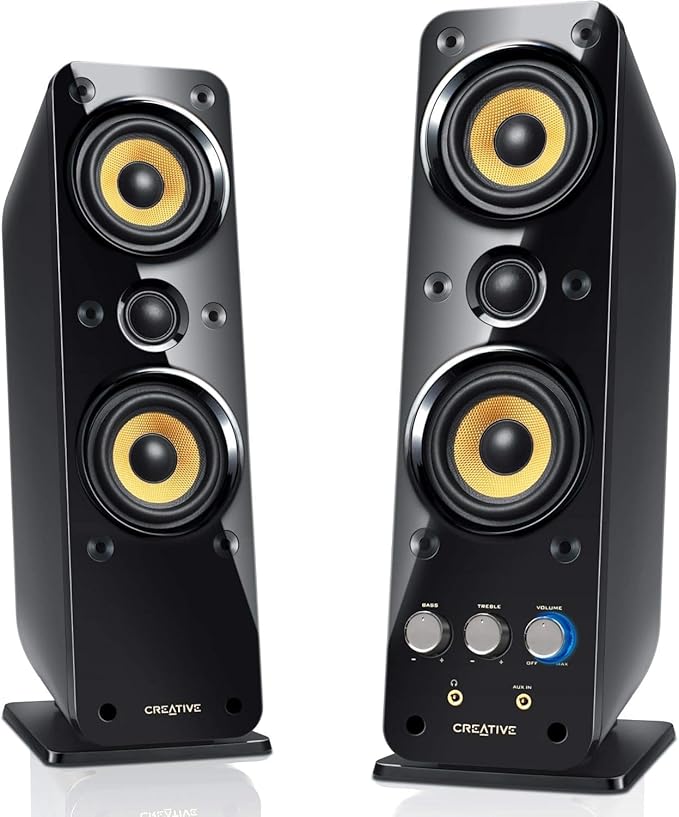 Creative GigaWorks T40 Series II - 2.0 Lautsprechersystem (Hi-Fi, Stereo/AUX-IN, Line-IN/16W RMS) schwarz