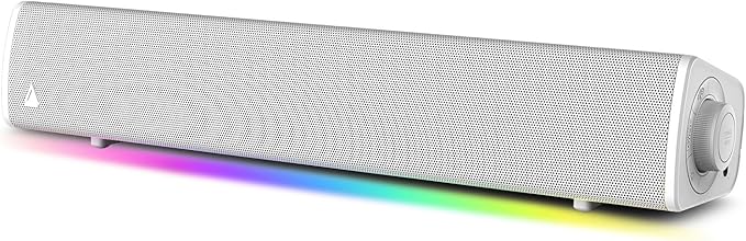CREATIVE Sound Blaster GS3 (Weiß) Kompakte Gaming-Soundbar mit RGB- und SuperWide-Technologie, Stromversorgung über USB, Bluetooth 5.4, Kopfhörerausgang, für PC und Mac